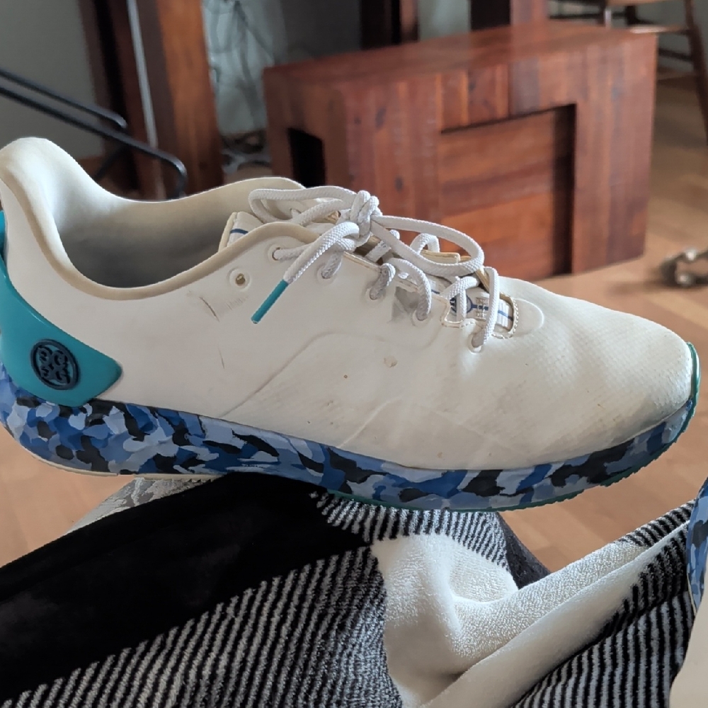 G/FORE White and Blue Athletic Shoes